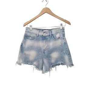 Juniors‎ So High Rise Boyfriend Midi Denim Shorts Fraye Bleach Wash Rips Size 9